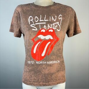 ❤️ Rolling Stones 1972 North America Tour Graphic Women’s Tee - Brown Acid Wash